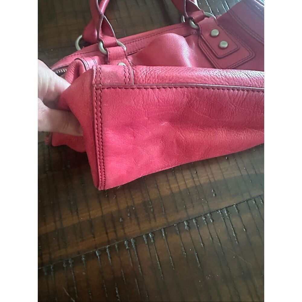 Vintage fossil pink leather satchel tote wallet birds Marlow - Picture 4 of 16